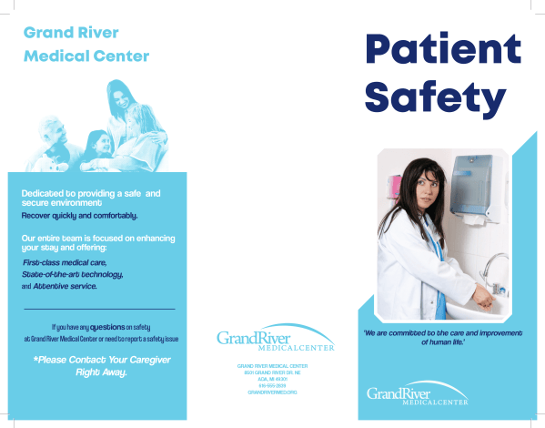 Patient Safety brochure, outside panels