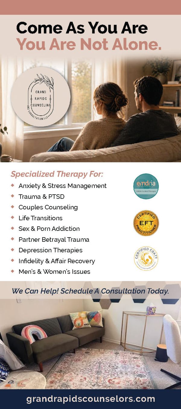 Grand Rapids Counseling rack card, front