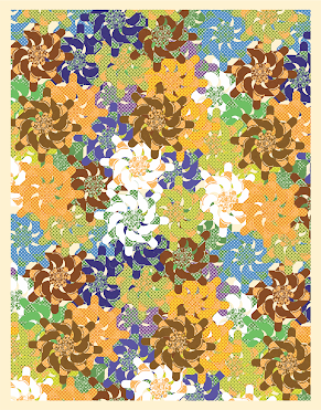 Dense multicolor floral pattern