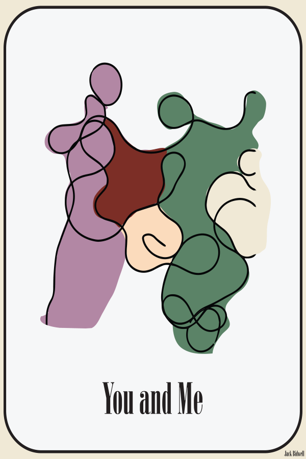 You and Me poster with two abstract figures