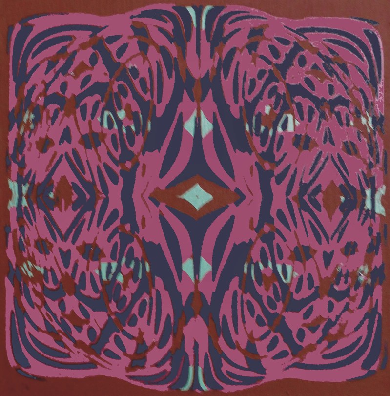 Untitled, 12x12 acrylic on canvas, 2025, a structured painting by Jack Bidwell