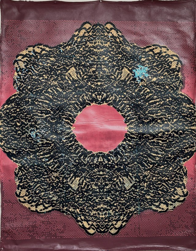 Medallion · 6'x7' Acrylic on Raw Canvas Drop Cloth · 2025