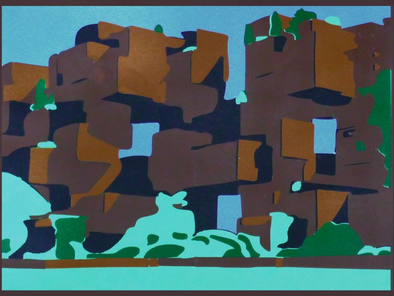 Brutalist Terrain, 18x24 acrylic on canvas, 2025, by Jack Bidwell