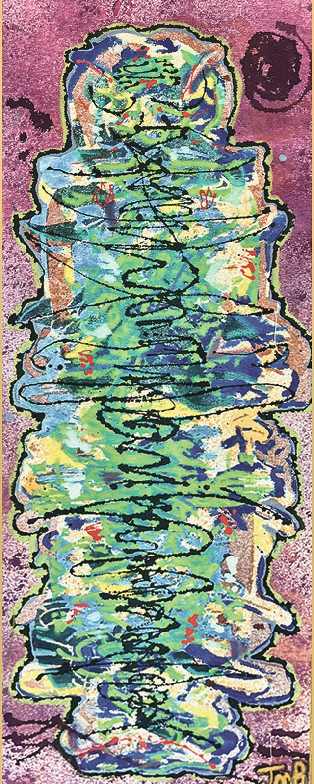 Totem 3 - Genesis · 12x32 Acrylic on Canvas · 2024