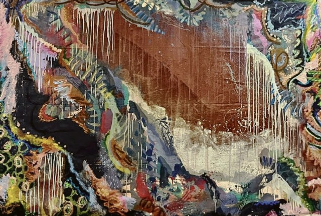 Jungle · 4'x7' Acrylic on Canvas Drop Cloth · 2024
