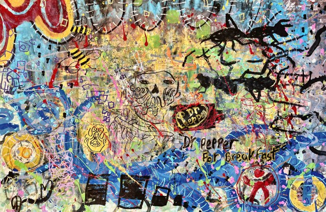 Dr Pepper for Breakfast?! · 24x36 Acrylic on Canvas · 2023