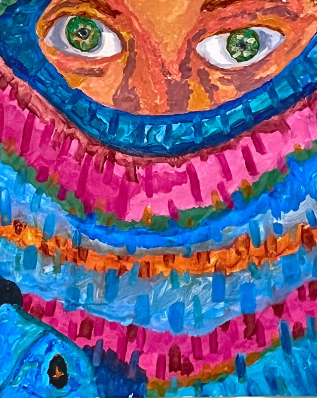 Knit Ski Mask · 3'x6' Acrylic on Paper · 2023
